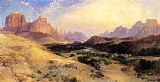 Thomas Moran Canvas Paintings - Zion Valley, South Utah